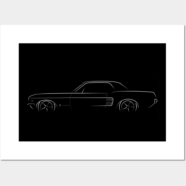 1967 Ford Mustang - profile stencil, white Wall Art by mal_photography